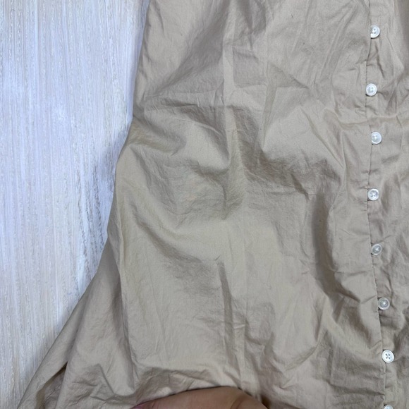 J Crew Tan Neutral Button Down Lagenlook Tank Shirt Casual Midi Dress Size 4 - Picture 4 of 16